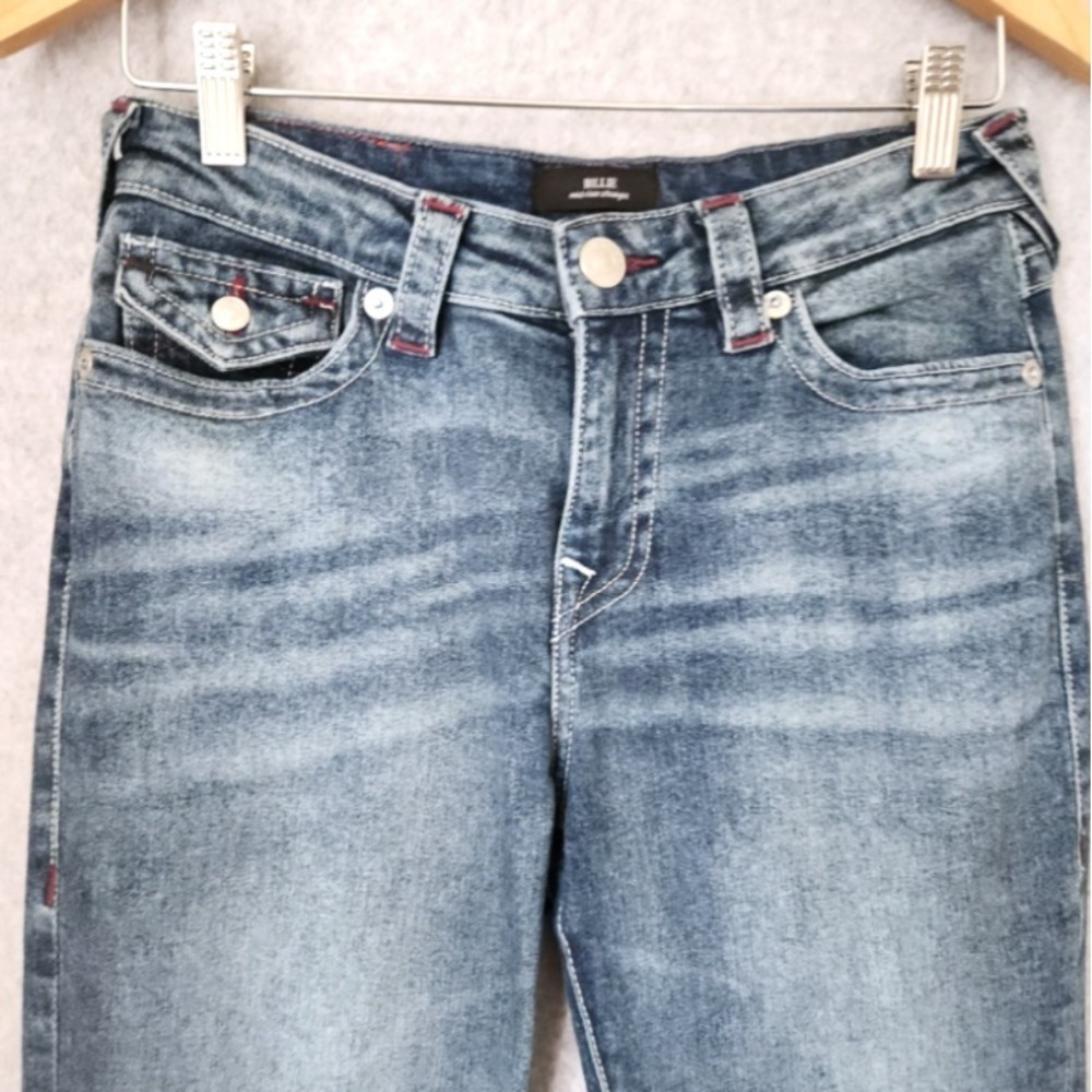 True Religion Billie Mid Rise‎ Straight Super T Flap Jeans Women's Size 28 - Picture 3 of 10